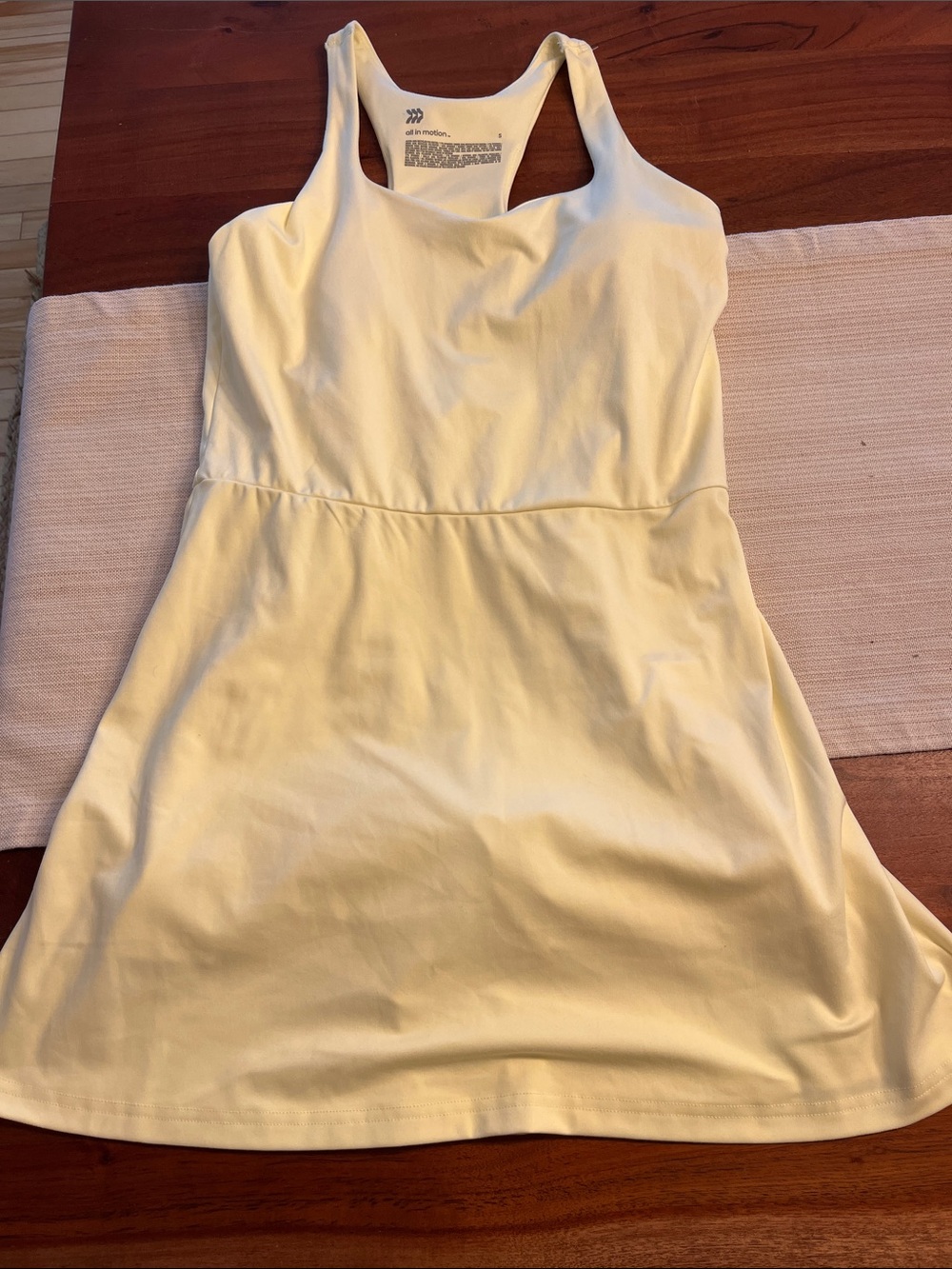 all in motion Pale Yellow Racerback Mini Dress